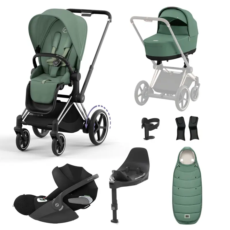 Cybex E-Priam Bundle With Cloud T In Leaf Green 1