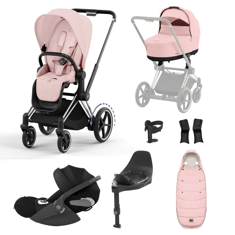 Cybex E-Priam Bundle With Cloud T In Peach Pink 1