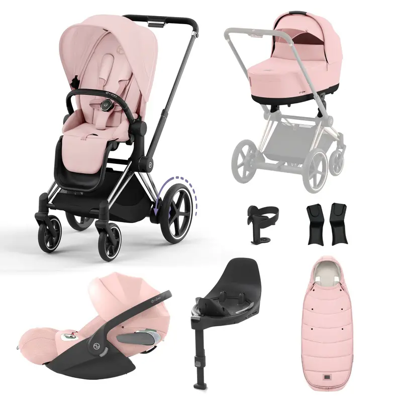 Cybex E-Priam Bundle With Cloud T In Peach Pink 2