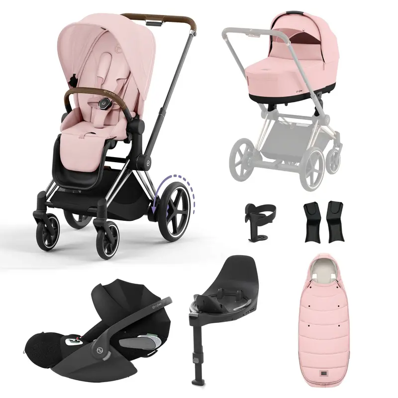 Cybex E-Priam Bundle With Cloud T In Peach Pink 3
