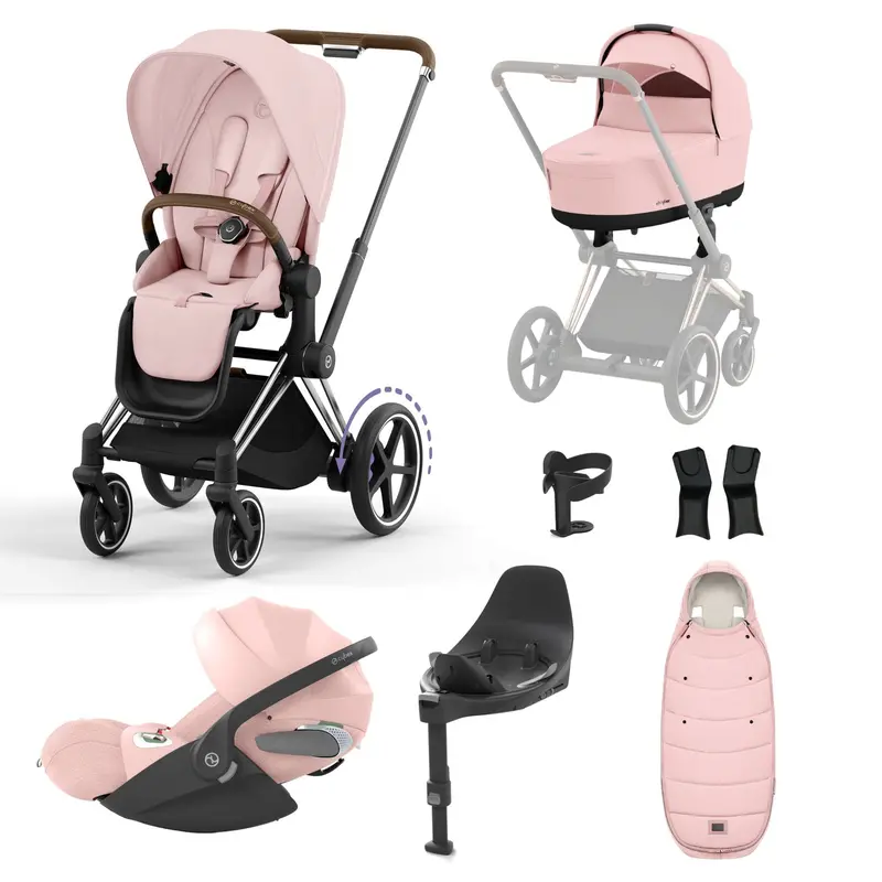 Cybex E-Priam Bundle With Cloud T In Peach Pink 4