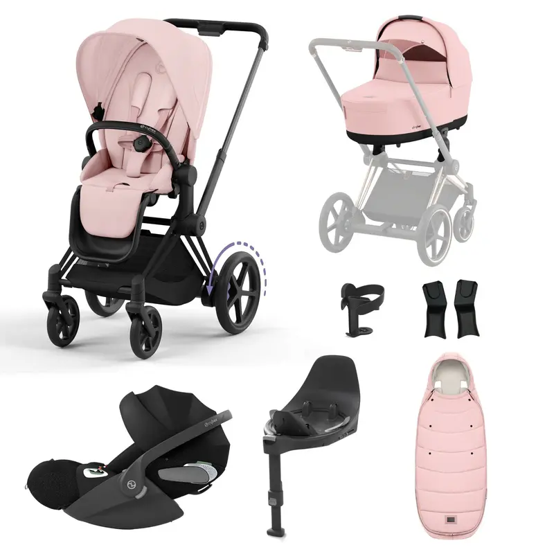 Cybex E-Priam Bundle With Cloud T In Peach Pink 5