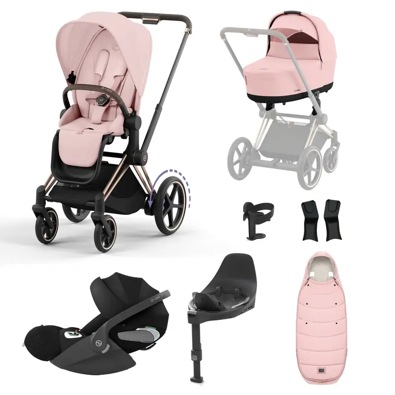 Cybex E-Priam Bundle With Cloud T In Peach Pink 7