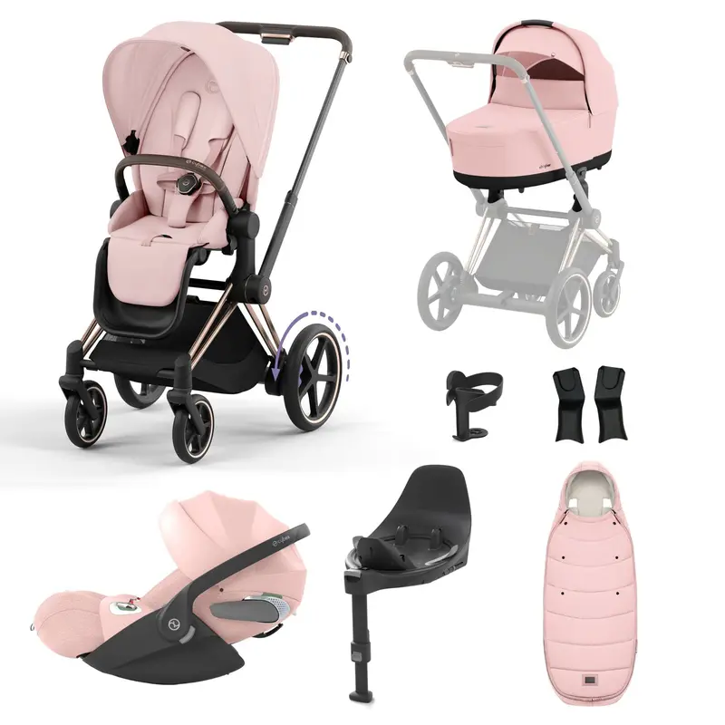 Cybex E-Priam Bundle With Cloud T In Peach Pink 8
