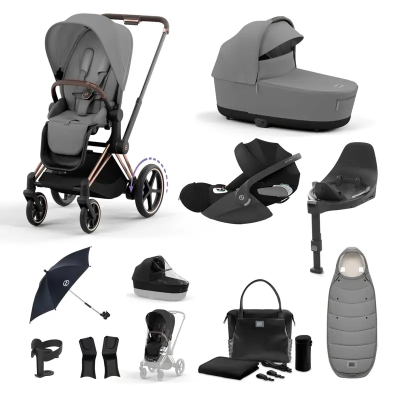 Cybex E-Priam Travel System With Cloud T In Mirage Grey 7