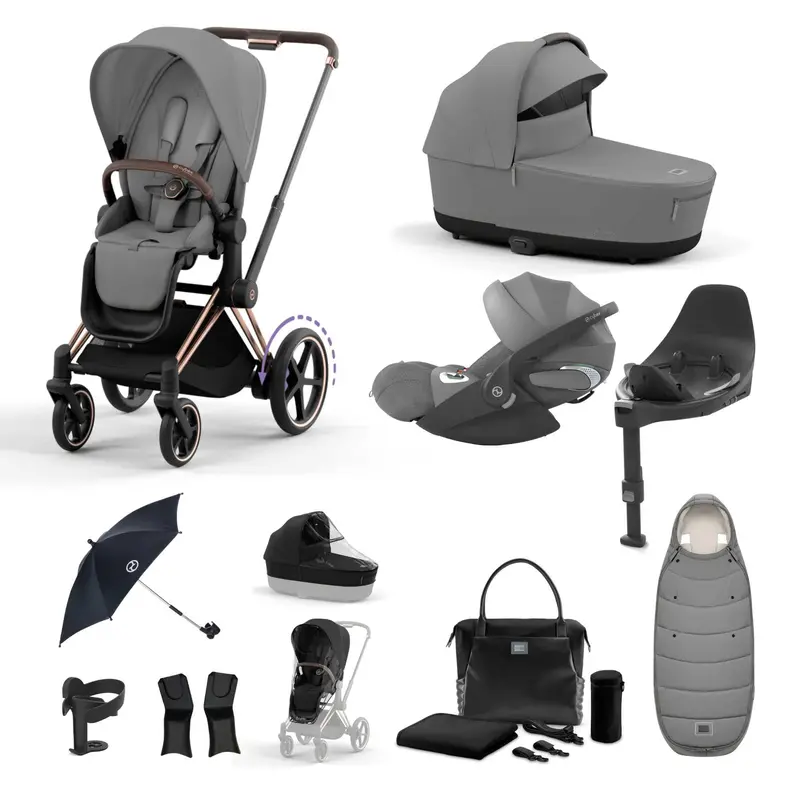 Cybex E-Priam Travel System With Cloud T In Mirage Grey 8