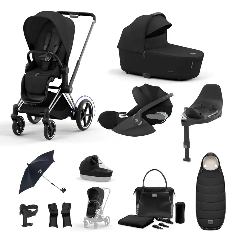 Cybex E-Priam Travel System With Cloud T In Sepia Black 1