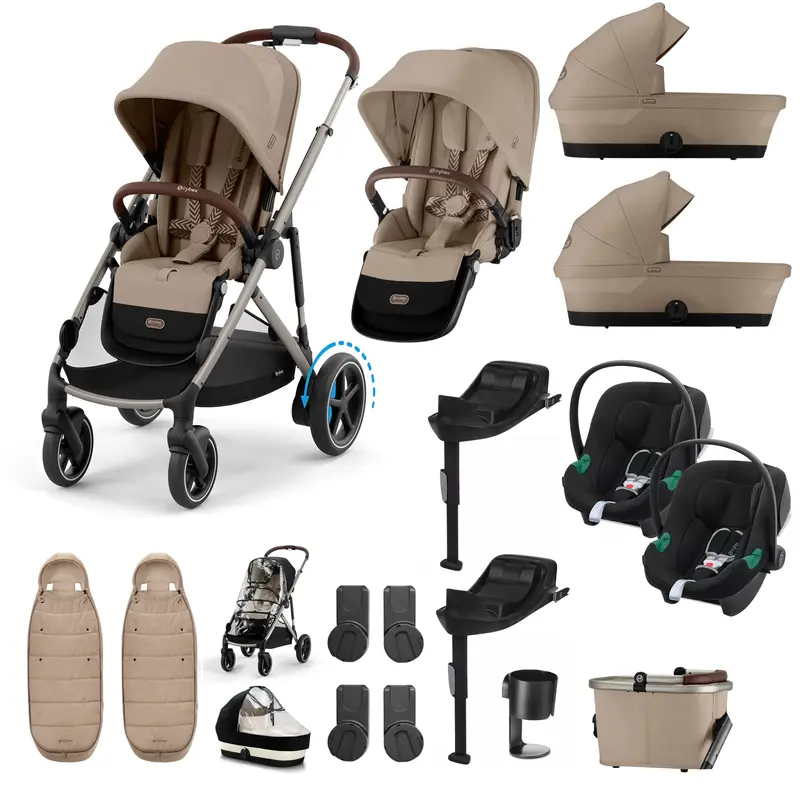 Cybex Egazelle S Twin Comfort Pushchair Bundle In Almond Beige 2