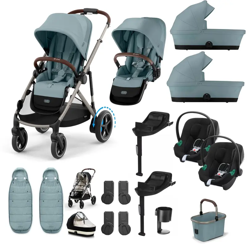 Cybex Egazelle S Twin Comfort Pushchair Bundle In Stormy Blue 2