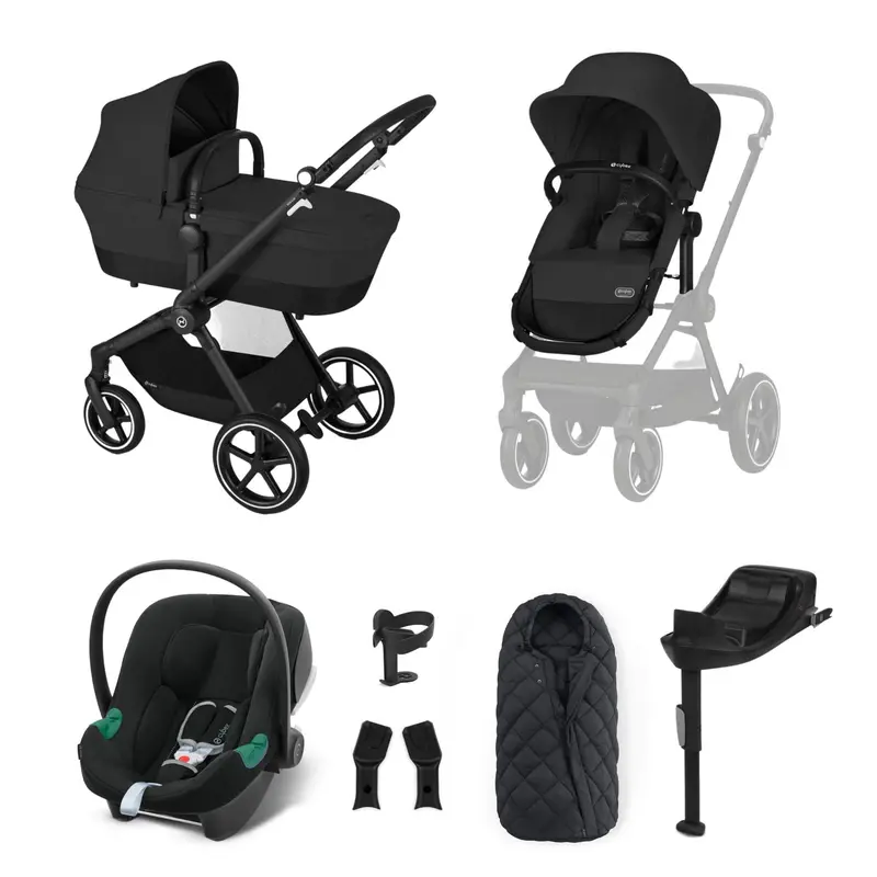 Cybex Eos Lux Comfort 9 Piece Bundle In Moon Black 1