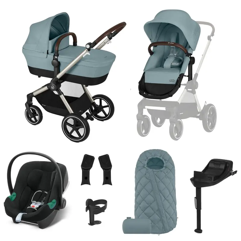 Cybex Eos Lux Comfort 9 Piece Bundle In Stormy Blue 1