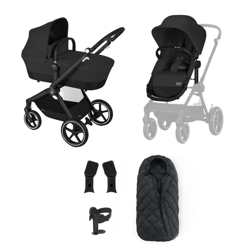 Cybex Eos Lux Essential 7 Piece Bundle In Moon Black 1