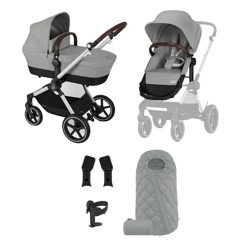 Cybex Eos Lux Essential 7 Piece Bundle In Stone Grey 1