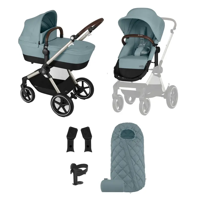Cybex Eos Lux Essential 7 Piece Bundle In Stormy Blue 1