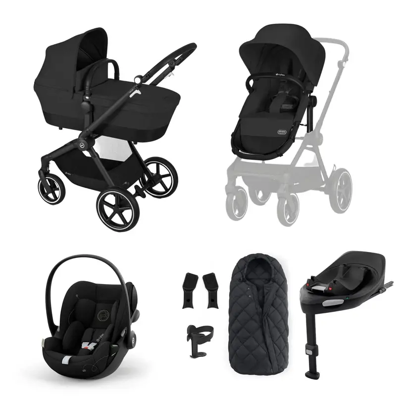 Cybex Eos Lux Luxury 9 Piece Bundle In Moon Black 1