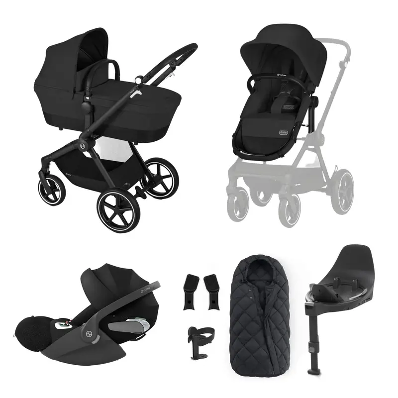 Cybex Eos Lux Luxury 9 Piece Bundle In Moon Black 2