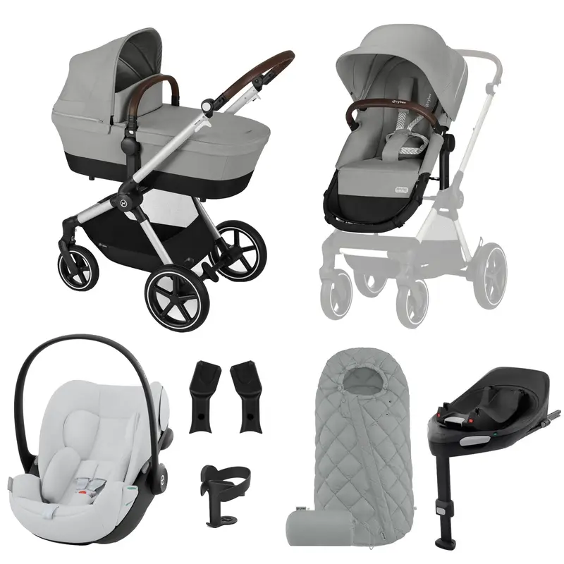 Cybex Eos Lux Luxury 9 Piece Bundle In Stone Grey 1
