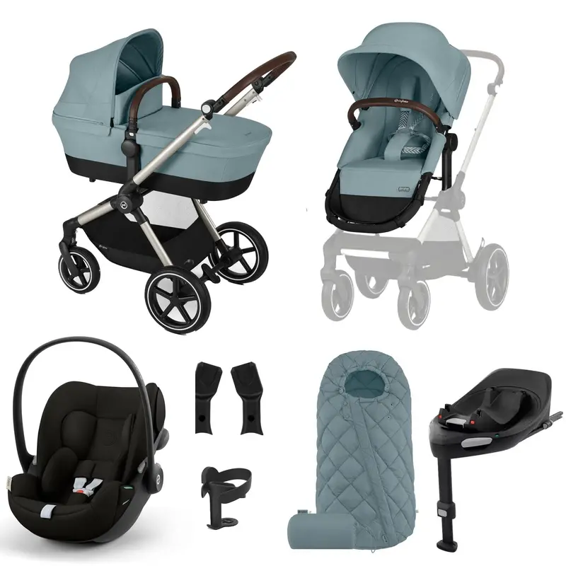 Cybex Eos Lux Luxury 9 Piece Bundle In Stormy Blue 1
