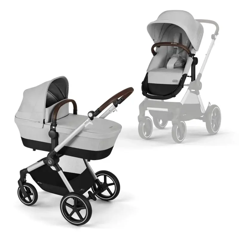 Cybex Eos Lux Silver 2-In-1 Pushchair - Lava Grey 1