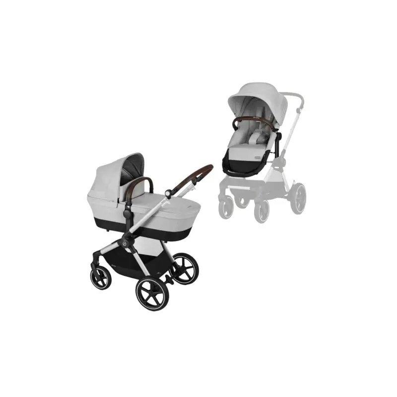 Cybex Eos Lux Silver Pushchair With Cloud G Car Seat Travel System Bundle - Lava Grey 2