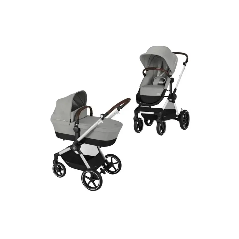 Cybex Eos Lux Silver Pushchair With Cloud G Car Seat Travel System Bundle - Stone Grey 2