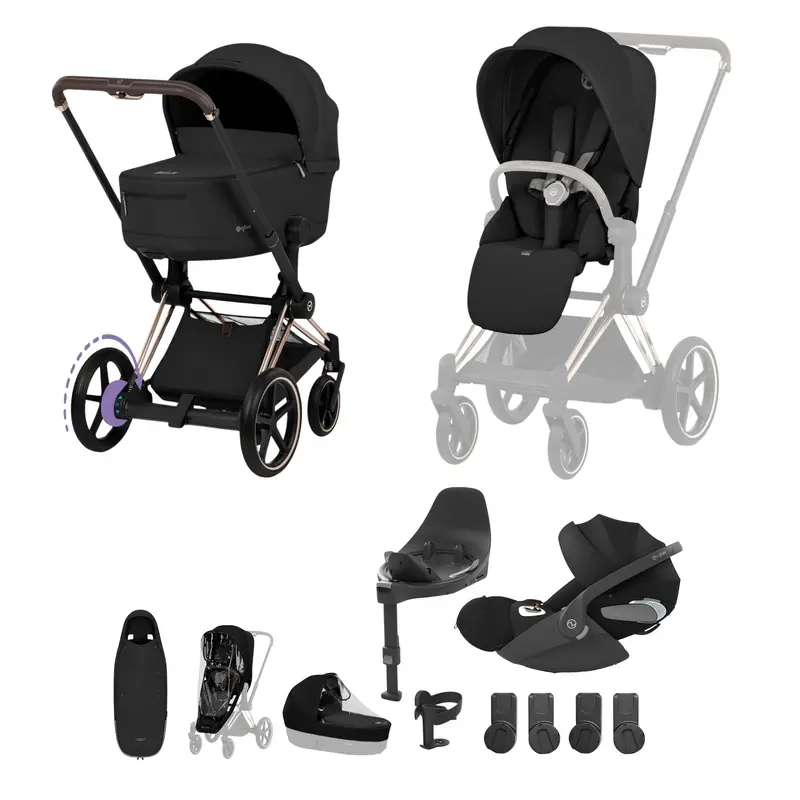Cybex Epriam Ultimate Accessory Bundle - Comfort Collection In Sepia Black 1