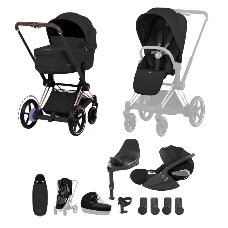 Cybex Epriam Ultimate Accessory Bundle - Comfort Collection In Sepia Black 2