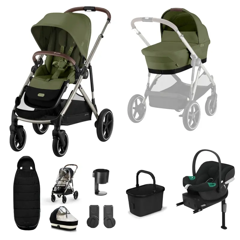 Cybex Gazelle S Comfort Bundle In Taupe/Moss Green 3
