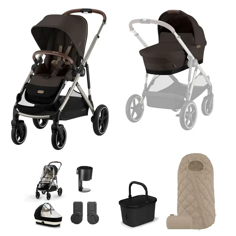 Cybex Gazelle S Essential Bundle In Taupe/Chocolate Brown 1