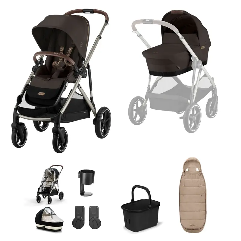 Cybex Gazelle S Essential Bundle In Taupe/Chocolate Brown 3