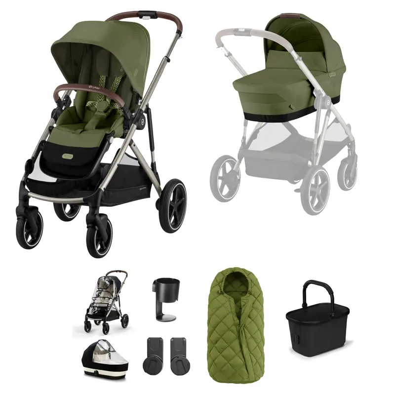 Cybex Gazelle S Essential Bundle In Taupe/Moss Green 2