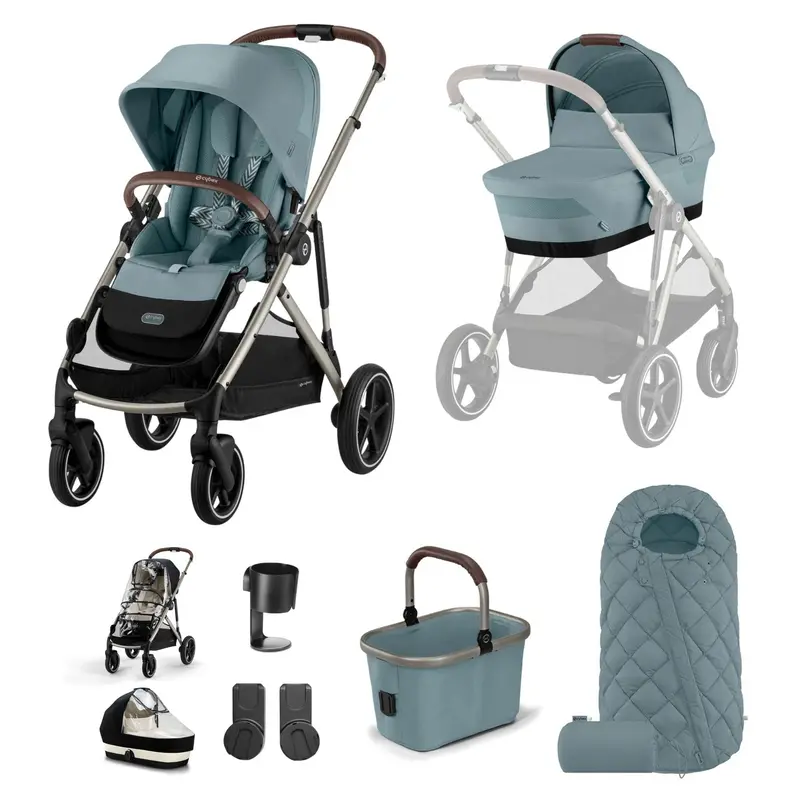 Cybex Gazelle S Essential Bundle In Taupe/Stormy Blue 1