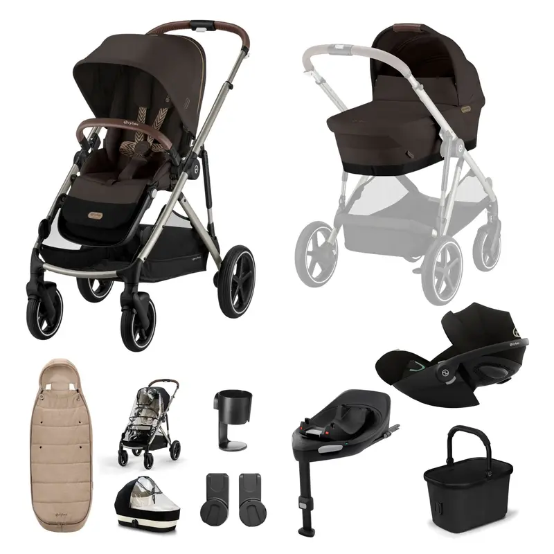 Cybex Gazelle S Luxury Bundle In Taupe/Chocolate Brown 1