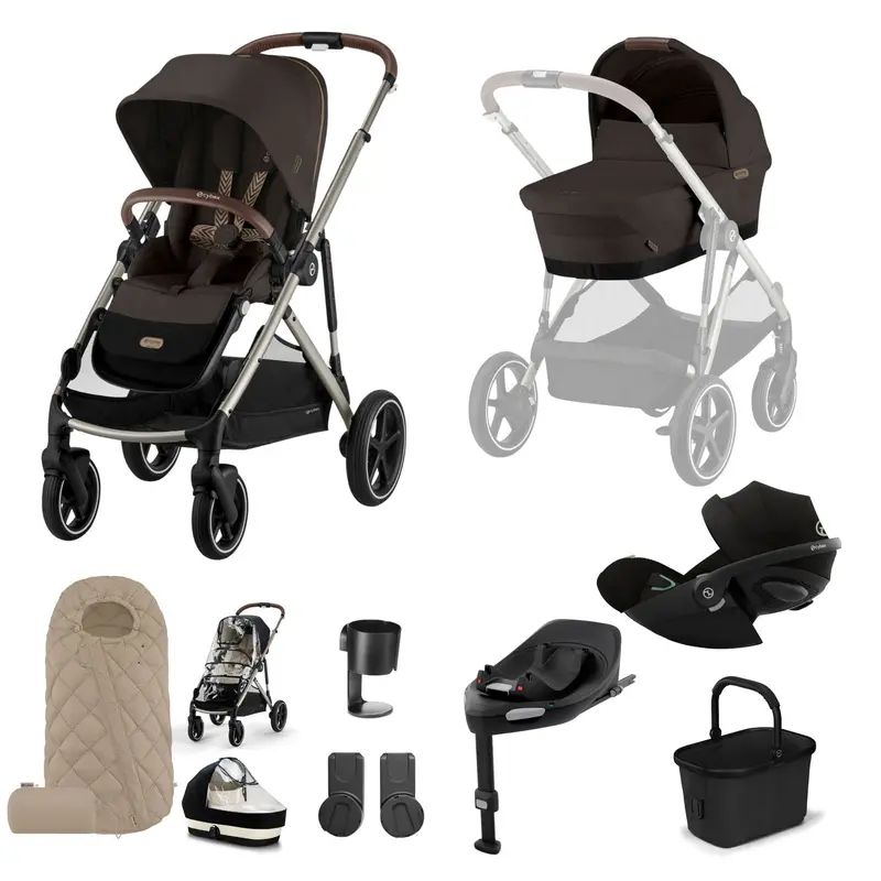Cybex Gazelle S Luxury Bundle In Taupe/Chocolate Brown 8