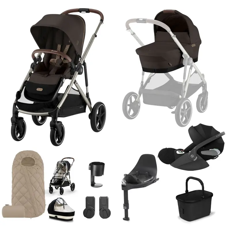Cybex Gazelle S Luxury Bundle In Taupe/Chocolate Brown 8