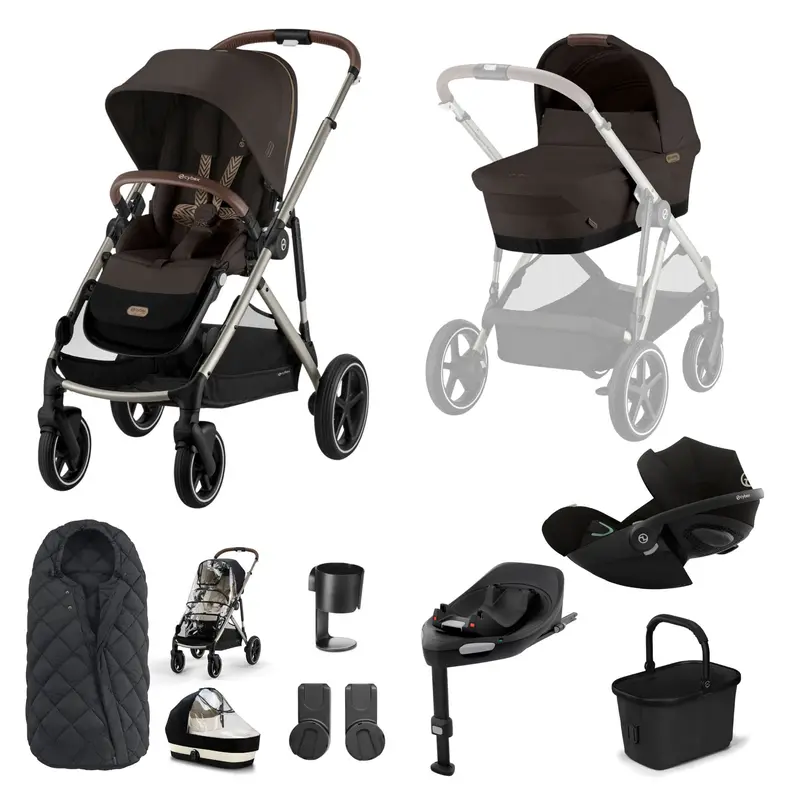 Cybex Gazelle S Luxury Bundle In Taupe/Chocolate Brown 9