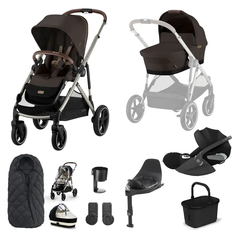 Cybex Gazelle S Luxury Bundle In Taupe/Chocolate Brown 9