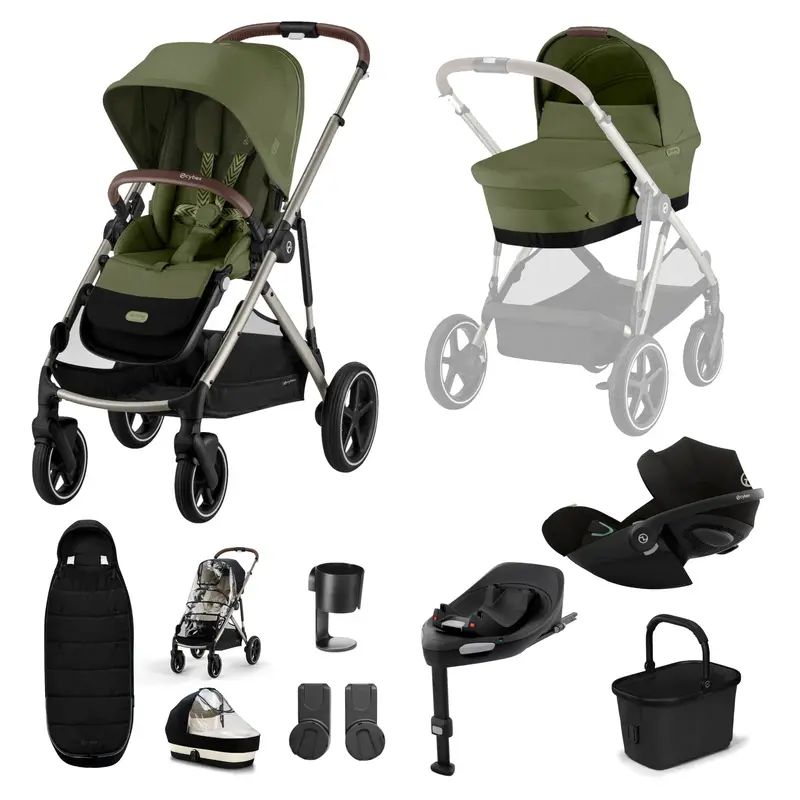 Cybex Gazelle S Luxury Bundle In Taupe/Moss Green 1