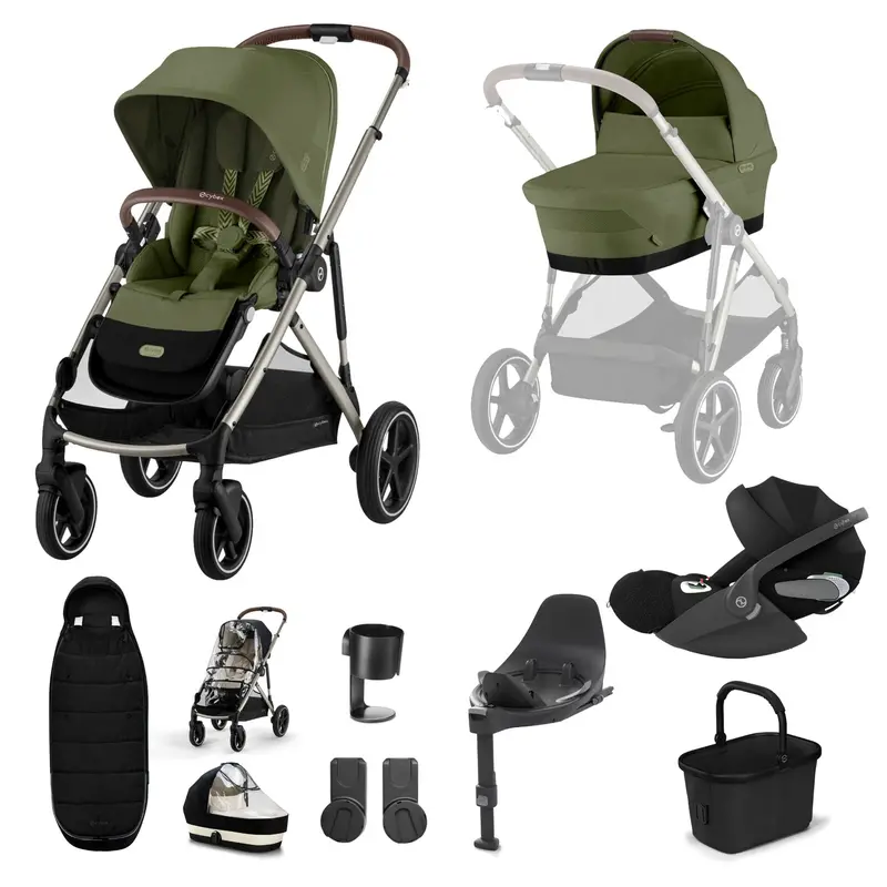 Cybex Gazelle S Luxury Bundle In Taupe/Moss Green 5