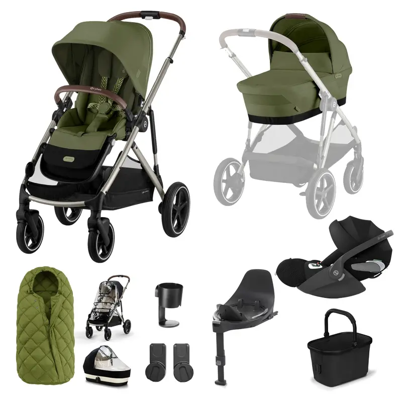 Cybex Gazelle S Luxury Bundle In Taupe/Moss Green 6