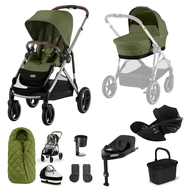 Cybex Gazelle S Luxury Bundle In Taupe/Moss Green 7