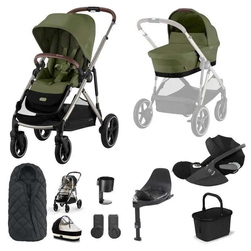 Cybex Gazelle S Luxury Bundle In Taupe/Moss Green 7