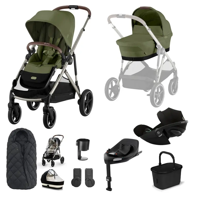 Cybex Gazelle S Luxury Bundle In Taupe/Moss Green 8