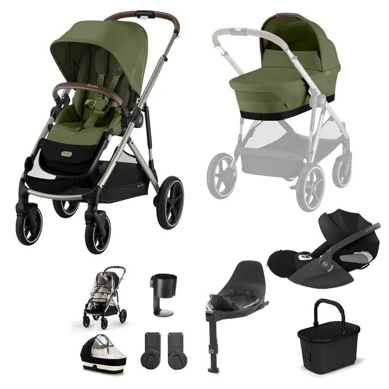 Cybex Gazelle S Luxury Bundle In Taupe/Moss Green 8