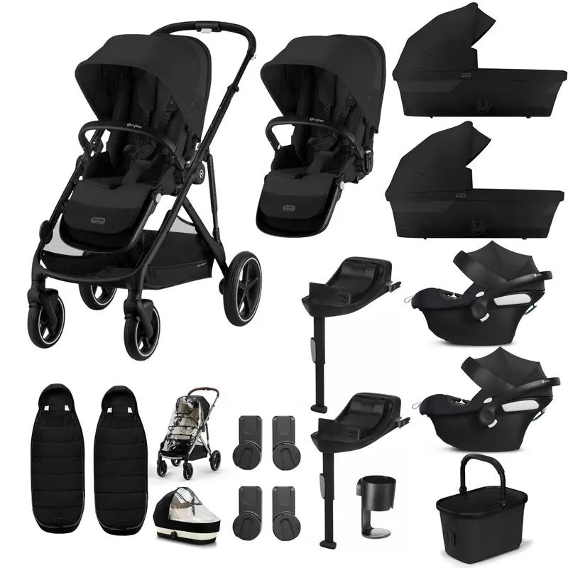 Cybex Gazelle S Twin Comfort Pushchair Bundle In Moon Black 2