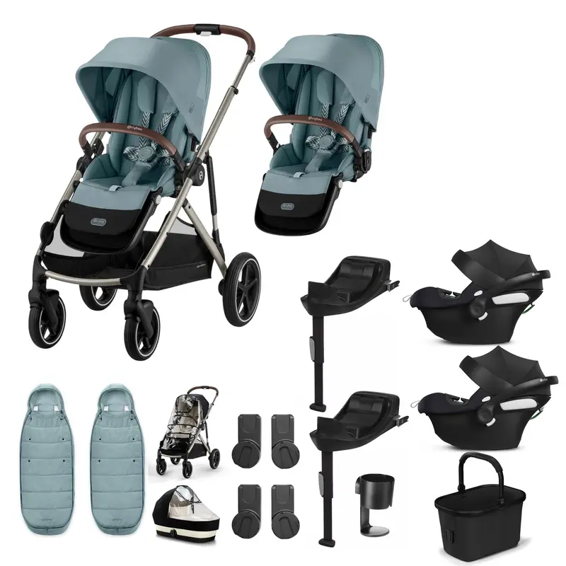 Cybex Gazelle S Twin Comfort Pushchair Bundle In Stormy Blue 1