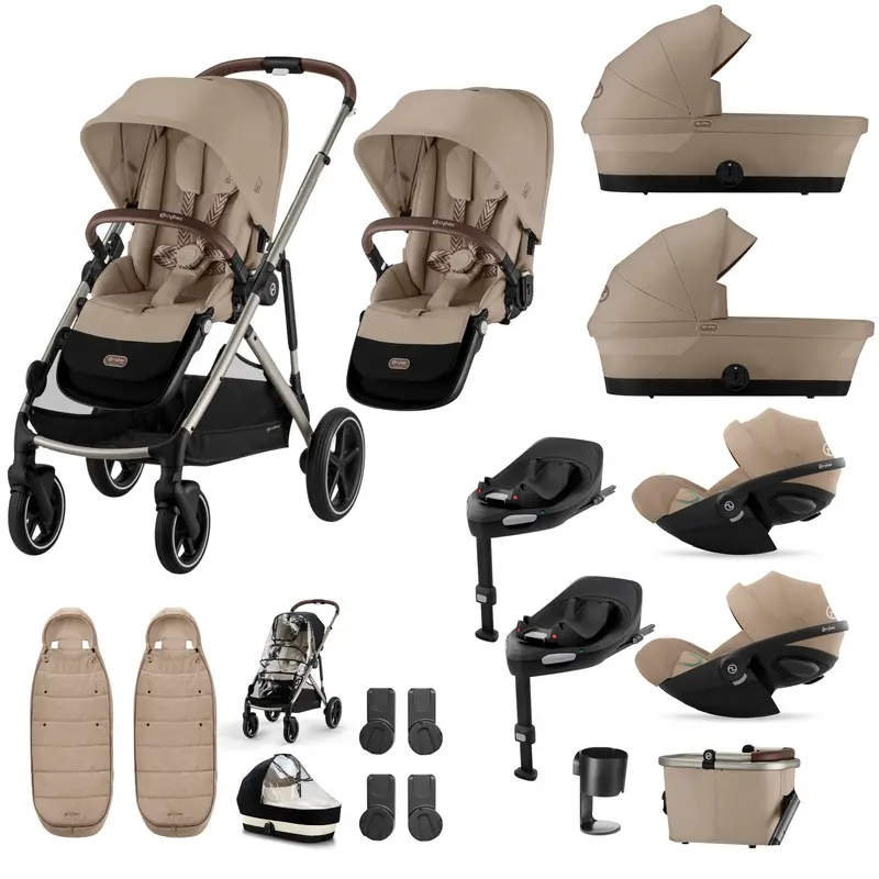 Cybex Gazelle S Twin Luxury Pushchair Bundle In Almond Beige 4