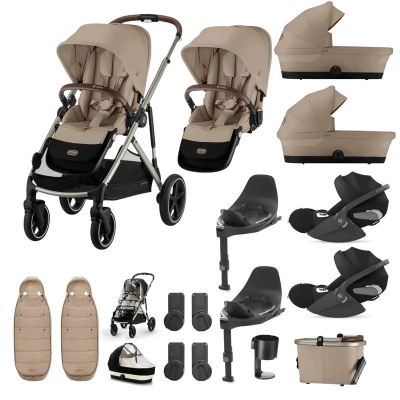 Cybex Gazelle S Twin Luxury Pushchair Bundle In Almond Beige 6