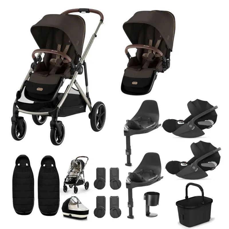 Cybex Gazelle S Twin Luxury Pushchair Bundle In Chocolate Brown 6