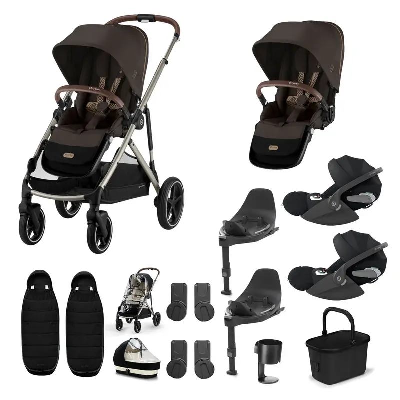 Cybex Gazelle S Twin Luxury Pushchair Bundle In Chocolate Brown 8